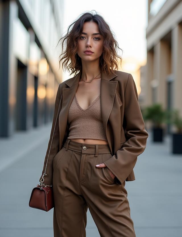 Fashion model in an urban outdoor setting